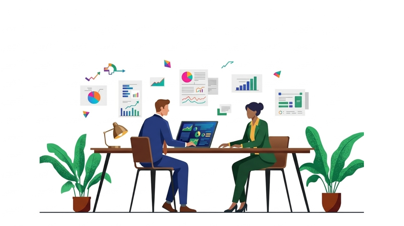 square minimalist illustration representing gst filing and review, featuring elements like a tax invoice document, checklist with checkmarks, calculator, and a professional reviewing financial rec (5)